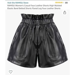Ramisu Faux Leather High Waisted Shorts